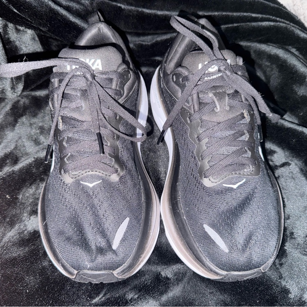Hoka Black and White Athletic Sneakers - Picture 3 of 5